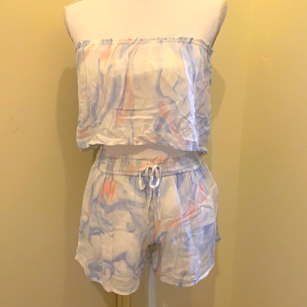 NWT Hollister tie dye tube top and shorts set